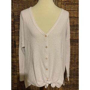 Cherish Long Sleeve  White Cardigan Size 1X